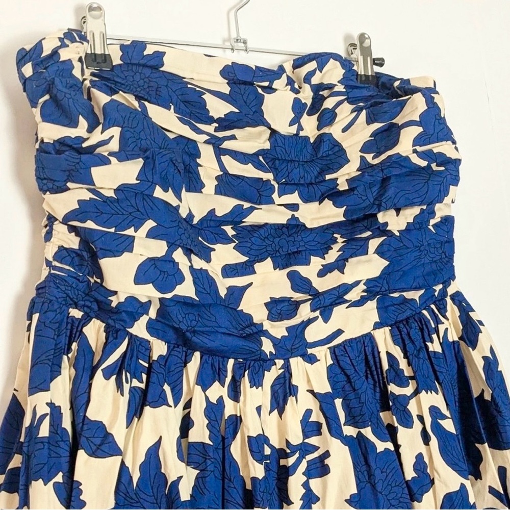 H&M Strapless Dress in Blue and Cream Floral - Picture 4 of 4